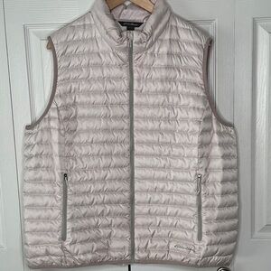 Eddie Bauer Women's XXL Light Blush or Beige Quilted Hybrid Vest NWOT